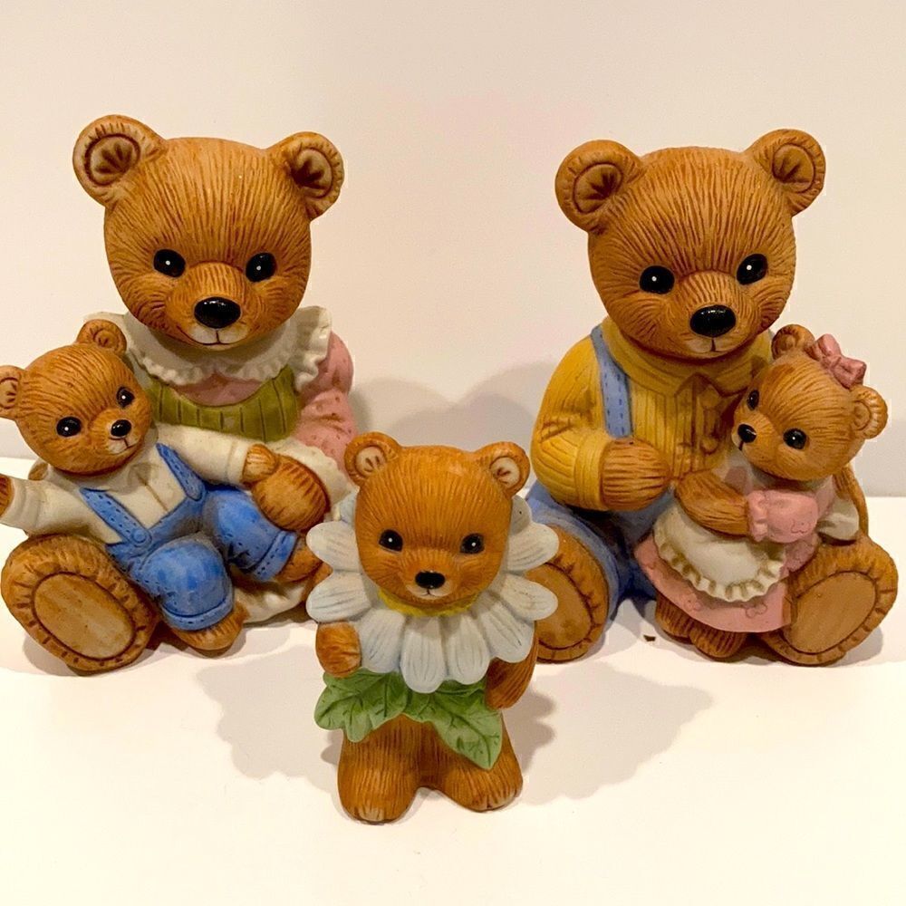 Homco Teddy Bear Family Vintage